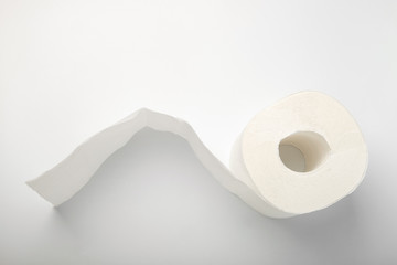 toilet paper close up isolated on white background