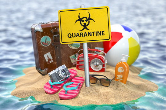 Rest season closed due to quarantineю Coronavirus crisis in travel and tourism industry concept.