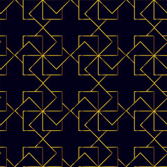 Seamless pattern with abstract geometric line texture, gold on a dark background. Seamless geometric pattern. Light modern simple wallpaper, bright tile backdrop, monochrome graphic element