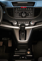 Obraz na płótnie Canvas Car front panel with automatic gearstick