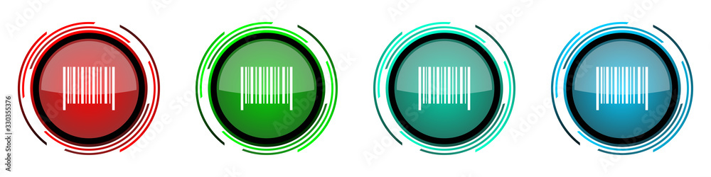 Aufkleber barcode round glossy vector icons, set of buttons for webdesign, internet and mobile phone applicati