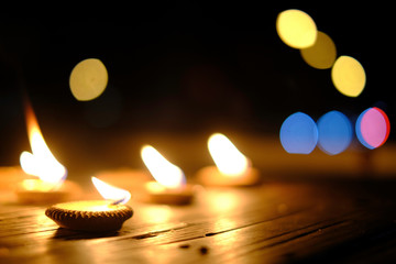 Candlelight on a beautiful bokeh sheet