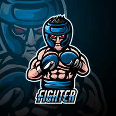 Fighter mascot sport esport logo design