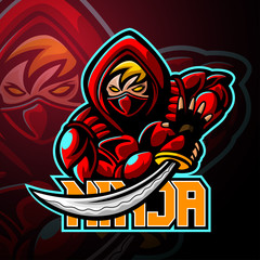 Ninja mascot sport esport logo design