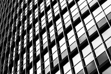Symmetrical office skyscraper windows