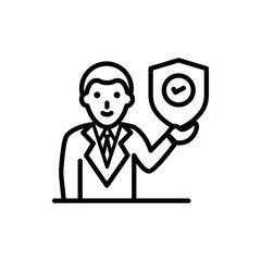 Business Insurance icon Line Vector Illustration.