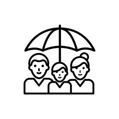 Family Insurance icon Line Vector Illustration.
