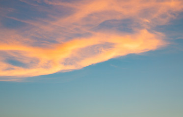 beautiful sky at sunrise, pink clouds
