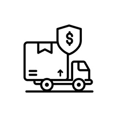 Delivery Insurance icon Line Vector Illustration.