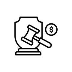 Legal Expense Insurance icon Line Vector Illustration.
