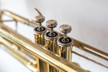 Wind musical instrument brass trumpet with pump screws