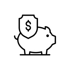 Saving Insurance icon Line Vector Illustration.