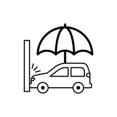 Accidental Insurance icon Line Vector Illustration.