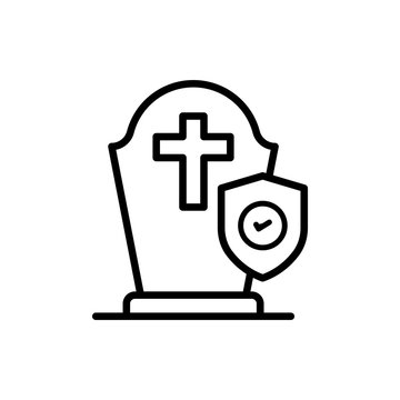 Funeral Insurance Icon Line Vector Illustration.