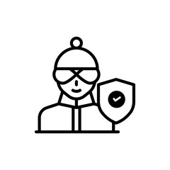 Theft Insurance icon Line Vector Illustration.