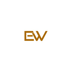 Initial EW Letter Linked Logo Business Simple Template
