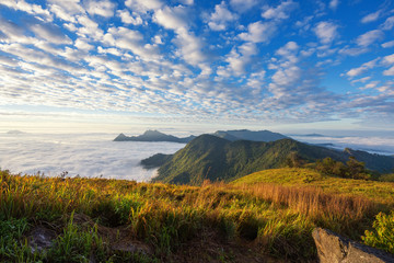 Fototapeta na wymiar Phu Chi Fa viewpoint in morning