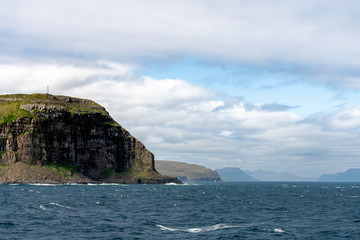 Fototapeta na wymiar Sea cliffs of Sandoy in the Faroe Islands in the northern atlantic ocean