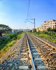 Railway track with greenery view