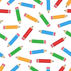 Seamless pattern with colorful pencils.