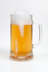 glass of beer isolated on a white background