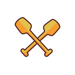 boat oars accessory line color icon
