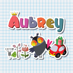 The original spelling of Aubrey's name.