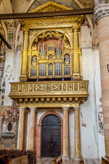 Interiors of the Church of Saint Anastasia in Verona, Veneto, Italy