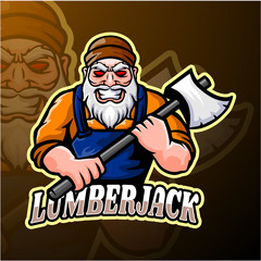 Lumberjack esport logo mascot design © idesign2000