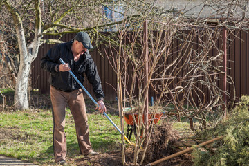 Garden concept. Work at garden at early spring