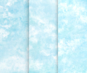 Sky and clouds, set of abstract watercolor banners