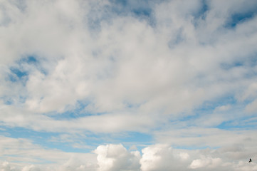the sky is blue with white clouds
