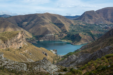 Fototapeta na wymiar Landscapes of National park Sierra Nevada mountains near Malaga and Granada, Andalusia, Spain