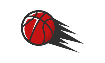 Basketball thorwing ball. Basketball design element for logo, label, badge, banner. Vector illustration