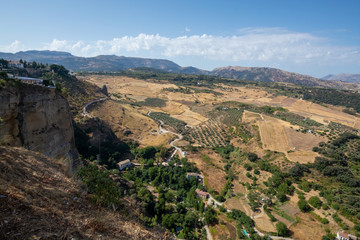 Fototapeta na wymiar View on valley from andalusian white village Ronda, Spain