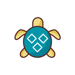 turtle sea animal line color style icon
