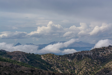 Landscapes of National park Sierra Nevada mountains near Malaga and Granada, Andalusia, Spain