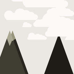 Mountains Panorame Abstract Random Placed Generative Art background illustration