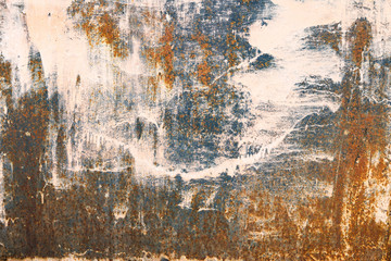 Texture of a grunge dirty wall close up, colorful cracked plaster background