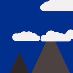 Mountains Panorame Abstract Random Placed Generative Art background illustration