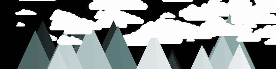 Mountains Panorame Abstract Random Placed Generative Art background illustration