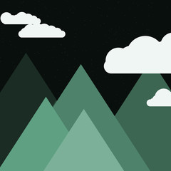 Mountains Panorame Abstract Random Placed Generative Art background illustration