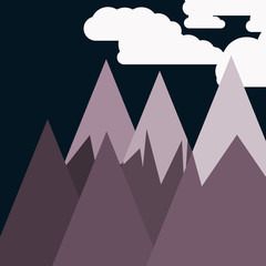 Mountains Panorame Abstract Random Placed Generative Art background illustration