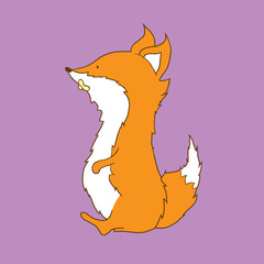 Cute fox illustration. Birthday card.