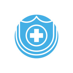 Obraz premium medical cross in shield block style