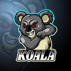 Koala esport logo mascot design