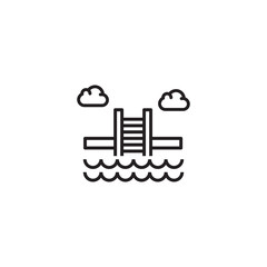 Swimming pool icon. Simple thin line, outline illustration of water icons for UI and UX, website or mobile application