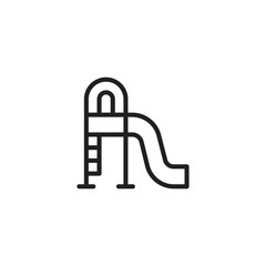 Water park slide line icon. linear style sign for mobile concept and web design. Water slide in aqua park outline vector icon. Symbol, logo illustration. Pixel perfect vector graphics