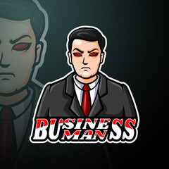 Businessman esport logo mascot design