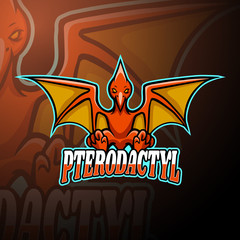 Pterodactyl esport logo mascot design